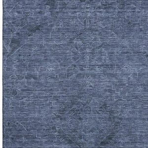 HomeRoots 8' X 10' Navy Blue & Gray Medallion Area Rug - Washable, UV-Protected, Durable & Stylish Design 684622