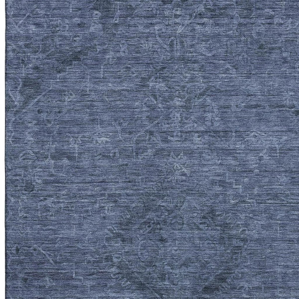HomeRoots 8' X 10' Navy Blue & Gray Medallion Area Rug - Washable, UV-Protected, Durable & Stylish Design 684622