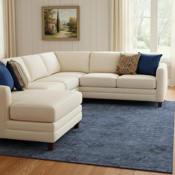 HomeRoots 10' X 14' Navy Blue and Gray Medallion Area Rug – Washable, UV Protected, Ideal for Active Homes! 684624