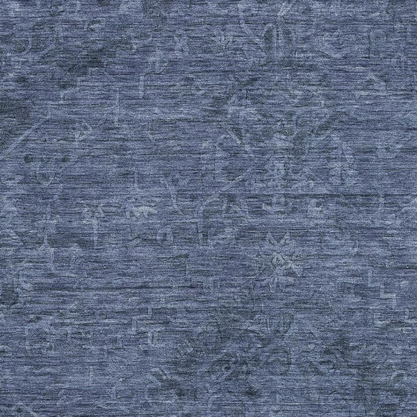 HomeRoots 10' X 14' Navy Blue and Gray Medallion Area Rug – Washable, UV Protected, Ideal for Active Homes! 684624