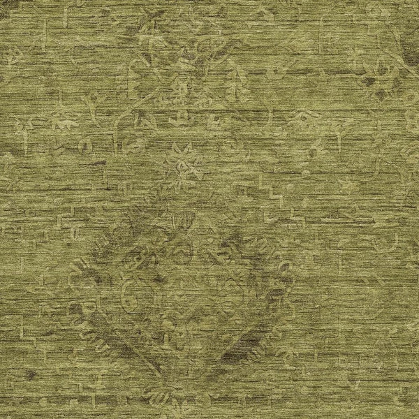 HomeRoots 5' X 8' Olive Green & Gray Medallion Area Rug - Washable, UV Protected, Perfect for Family Homes! 684626