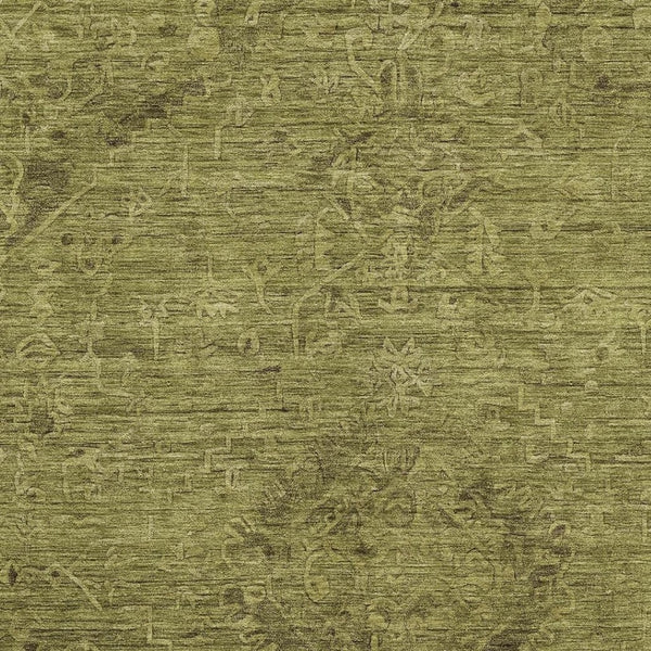 HomeRoots 8' X 10' Olive Green & Gray Medallion Area Rug - Washable, UV-Protected, Stain-Resistant Design 684628