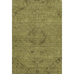 HomeRoots 10' Olive Green & Gray Medallion Washable Area Rug with UV Protection for Stylish Living Spaces 684630