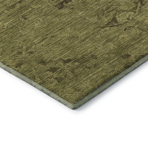 HomeRoots 10' Olive Green & Gray Medallion Washable Area Rug with UV Protection for Stylish Living Spaces 684630