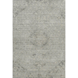 HomeRoots 8' X 10' Pewter And Silver Medallion Area Rug - Washable, UV Protected, Durable & Elegant Design 684634