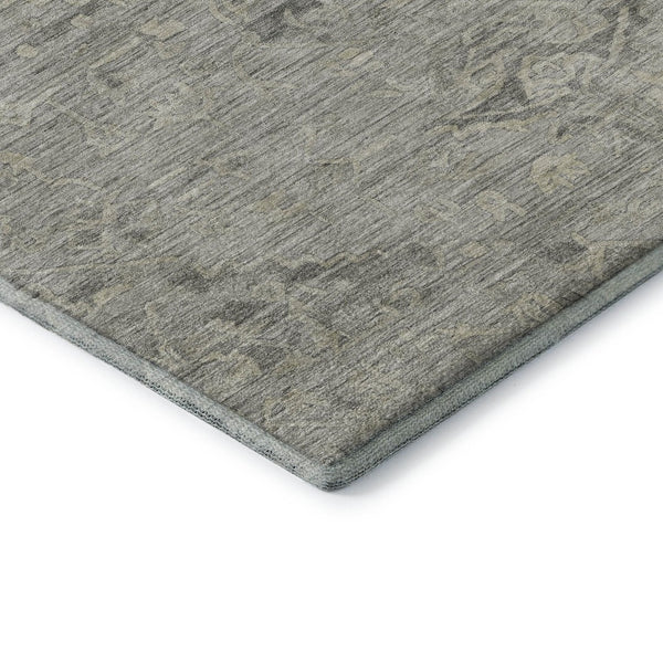 HomeRoots 8' X 10' Pewter And Silver Medallion Area Rug - Washable, UV Protected, Durable & Elegant Design 684634