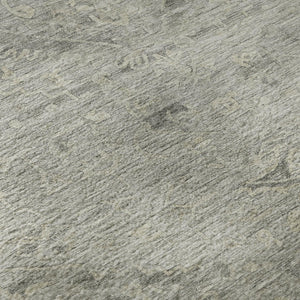 HomeRoots 8' X 10' Pewter And Silver Medallion Area Rug - Washable, UV Protected, Durable & Elegant Design 684634