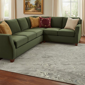 HomeRoots 10' X 14' Elegant Pewter & Silver Medallion Washable Area Rug with UV Protection for Every Home 684636