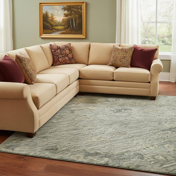 HomeRoots 8' X 10' Sage & Beige Medallion Area Rug - Washable, UV Protected, Durable & Stylish for Any Room 684640