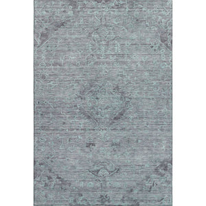 HomeRoots 5' X 8' Teal and Gray Medallion Area Rug - Washable, Durable, UV Protected & Stain Resistant Design! 684644