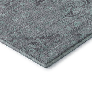 HomeRoots 8' X 10' Teal and Gray Medallion Area Rug – Stylish, Washable, UV-Protected, Kid & Pet-Friendly Decor 684646