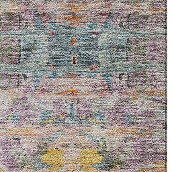 HomeRoots 5' X 8' Abstract Gold and Teal Area Rug – Washable, UV-Protected, Durable Style for Busy Homes 684656