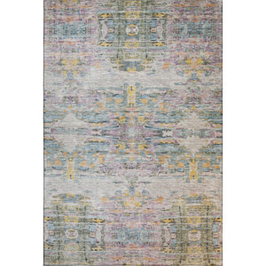 HomeRoots 8' X 10' Abstract Linen Gold and Teal Washable Area Rug - Durable, Stain-Resistant, UV Protected Design 684658