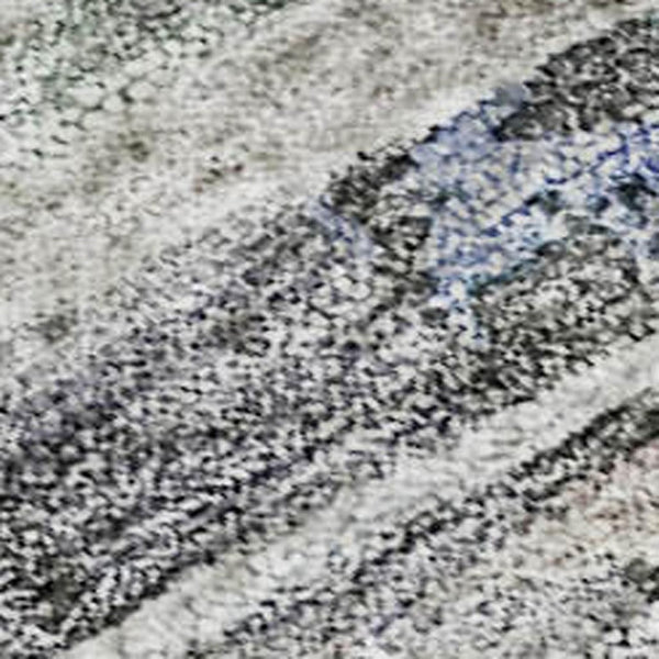 HomeRoots 5' X 8' Stylish Abstract Washable Area Rug in Taupe, Blue & Gray - UV Protected for Busy Homes 684662