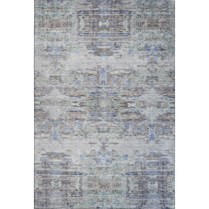HomeRoots 9' X 12' Taupe Blue Gray Abstract Area Rug - Stain Resistant, UV Protected, Stylish for High-Traffic Rooms 684665