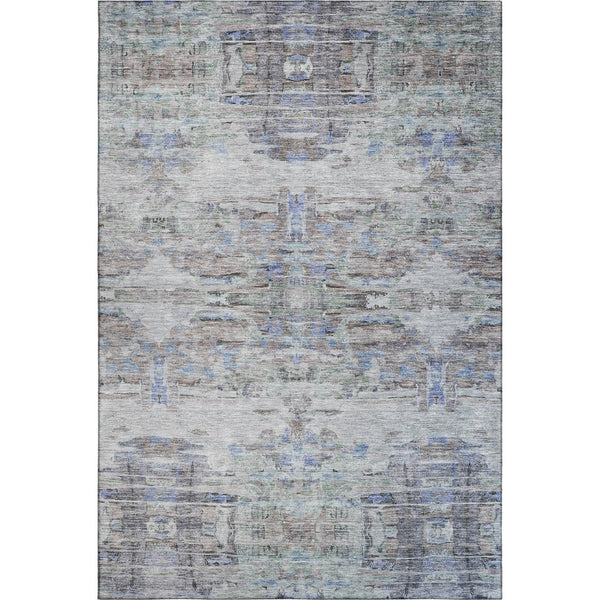 HomeRoots 9' X 12' Taupe Blue Gray Abstract Area Rug - Stain Resistant, UV Protected, Stylish for High-Traffic Rooms 684665