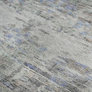 HomeRoots 9' X 12' Taupe Blue Gray Abstract Area Rug - Stain Resistant, UV Protected, Stylish for High-Traffic Rooms 684665