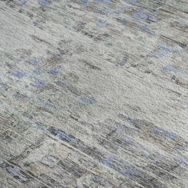 HomeRoots 9' X 12' Taupe Blue Gray Abstract Area Rug - Stain Resistant, UV Protected, Stylish for High-Traffic Rooms 684665