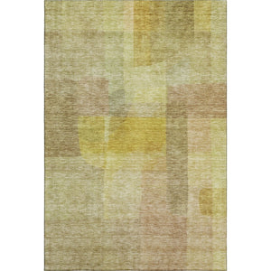 HomeRoots 10' X 14' Gold and Wheat Abstract Area Rug - Durable, Washable, UV-Protected for Modern Homes 684684