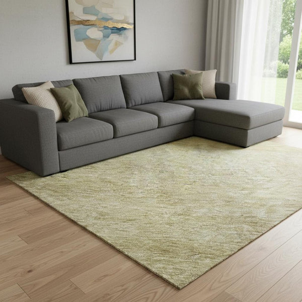 HomeRoots 10' X 14' Gold and Wheat Abstract Area Rug - Durable, Washable, UV-Protected for Modern Homes 684684