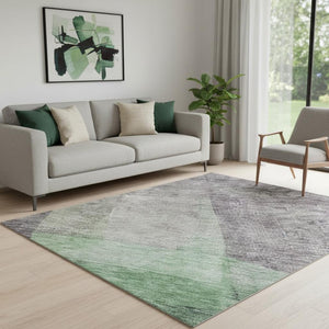 HomeRoots 5' X 8' Vibrant Purple and Green Abstract Area Rug - Washable, UV Protected, Stain Resistant Design 684686