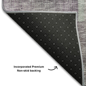 HomeRoots 8' X 10' Vibrant Purple And Green Abstract Washable Area Rug - Stain Resistant & UV Protected Design 684688
