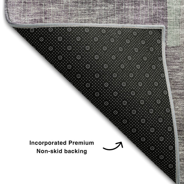 HomeRoots 8' X 10' Vibrant Purple And Green Abstract Washable Area Rug - Stain Resistant & UV Protected Design 684688