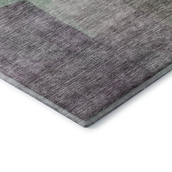 HomeRoots 8' X 10' Vibrant Purple And Green Abstract Washable Area Rug - Stain Resistant & UV Protected Design 684688