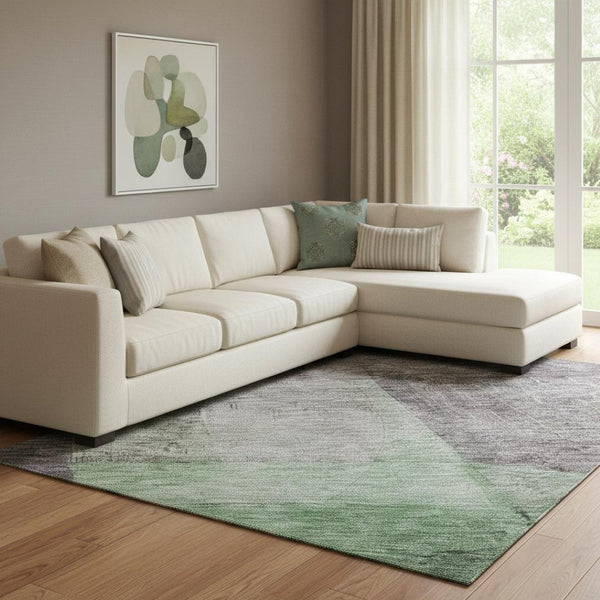 HomeRoots 10' X 14' Vibrant Purple and Green Abstract Area Rug - Washable, UV Protected, Stain Resistant & Durable 684690