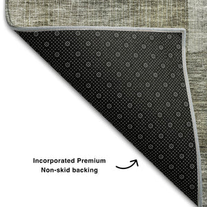 HomeRoots 10' Contemporary Taupe Gold Gray Abstract Area Rug – Washable, UV Protected, Stain Resistant Charm 684696
