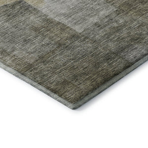 HomeRoots 10' Contemporary Taupe Gold Gray Abstract Area Rug – Washable, UV Protected, Stain Resistant Charm 684696