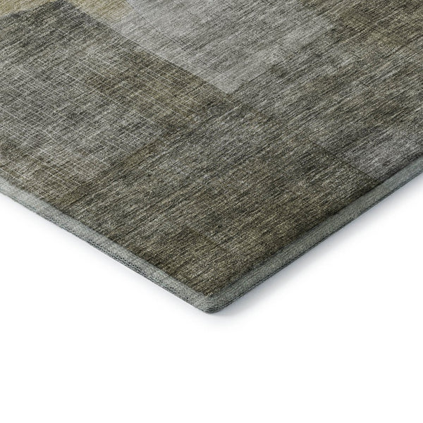 HomeRoots 10' Contemporary Taupe Gold Gray Abstract Area Rug – Washable, UV Protected, Stain Resistant Charm 684696