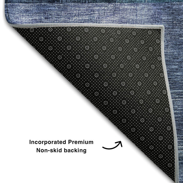 HomeRoots 9' X 12' Vibrant Blue, Purple & Gold Geometric Washable Area Rug with UV Protection for Homes 684701