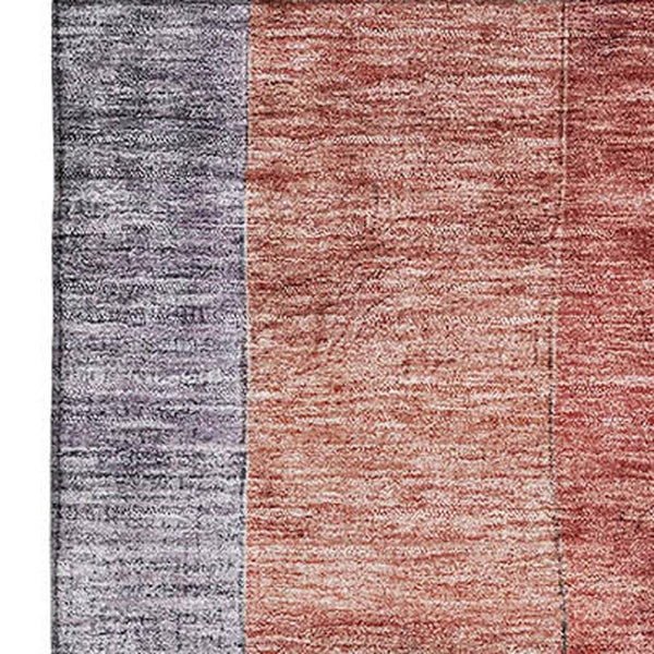 HomeRoots 5' X 8' Geometric Area Rug in Green, Coral & Lavender – Washable, UV Protected, Stain Resistant! 684716