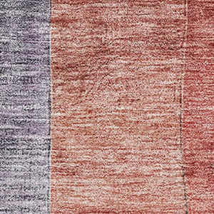 HomeRoots 9' X 12' Geometric Area Rug in Green, Coral & Lavender - Washable, UV-Protected, Durable Design! 684719
