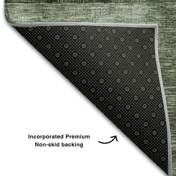 HomeRoots 9' X 12' Stylish Olive Green and Purple Geometric Area Rug - Washable, UV Protected, Stain Resistant 684731