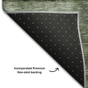 HomeRoots 10' X 14' Olive Green & Purple Geometric Washable Area Rug – Durable, UV-Resistant, Easy Care! 684732
