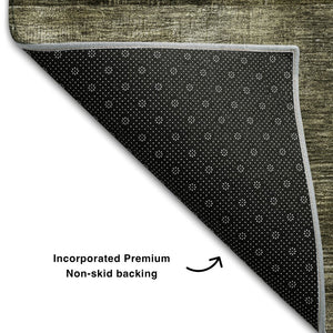 HomeRoots 10' X 14' Taupe Gold Brown Geometric Area Rug - Washable, Stain Resistant, UV Protected for Durability 684738