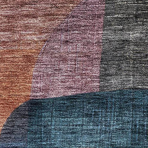 HomeRoots 5' X 8' Vibrant Abstract Geometric Area Rug – Washable, Stain-Resistant, UV-Protected for Modern Homes 684746