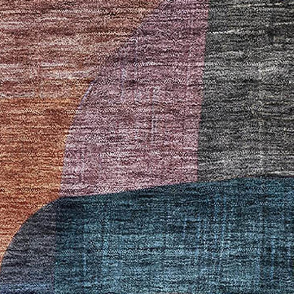 HomeRoots 5' X 8' Vibrant Abstract Geometric Area Rug – Washable, Stain-Resistant, UV-Protected for Modern Homes 684746