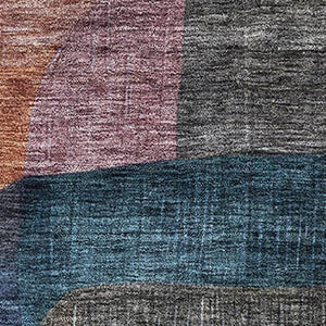 HomeRoots 8' X 10' Vibrant Abstract Geometric Area Rug in Blue, Orange, Pink & Purple – Durable & Washable! 684748