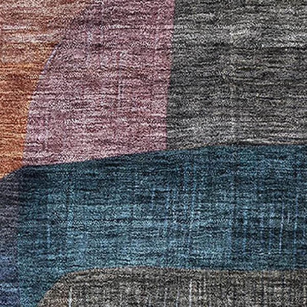 HomeRoots 8' X 10' Vibrant Abstract Geometric Area Rug in Blue, Orange, Pink & Purple – Durable & Washable! 684748