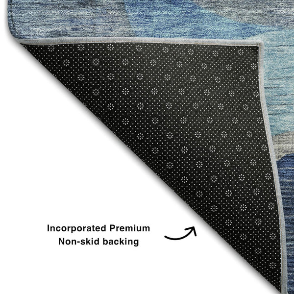 HomeRoots 10' Abstract Geometric Area Rug in Vibrant Blue, Orange, Pink & Purple - Washable & UV Protected! 684750