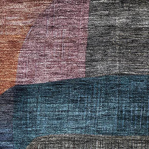 HomeRoots 10' Abstract Geometric Area Rug in Vibrant Blue, Orange, Pink & Purple - Washable & UV Protected! 684750