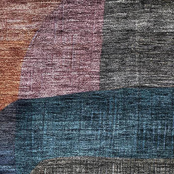 HomeRoots 10' Abstract Geometric Area Rug in Vibrant Blue, Orange, Pink & Purple - Washable & UV Protected! 684750