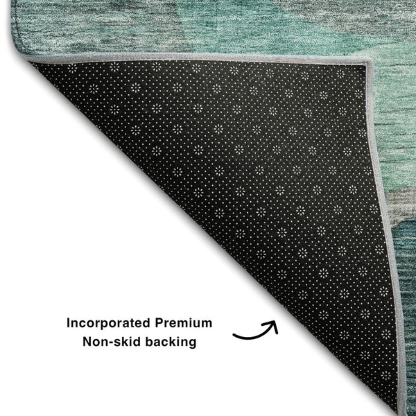 HomeRoots 9' X 12' Vibrant Abstract Geometric Washable Area Rug with UV Protection for Stylish Homes & Durability 684761
