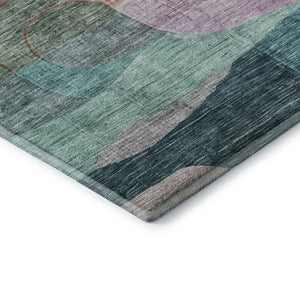 HomeRoots 9' X 12' Vibrant Abstract Geometric Washable Area Rug with UV Protection for Stylish Homes & Durability 684761