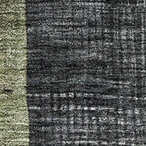 HomeRoots 5' X 8' Modern Artichoke Green, Silver & Gray Geometric Washable Area Rug with UV Protection & Durability 684782