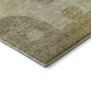 HomeRoots 8' X 10' Beige & Gold Geometric Area Rug - Washable, UV Protected, Durable & Modern for Any Space 684790