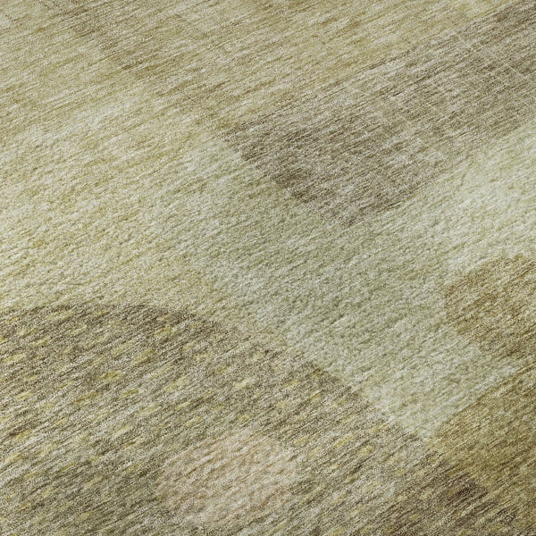 HomeRoots 8' X 10' Beige & Gold Geometric Area Rug - Washable, UV Protected, Durable & Modern for Any Space 684790